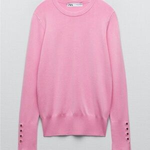 Zara Soft Pink Crew Neck Sweater